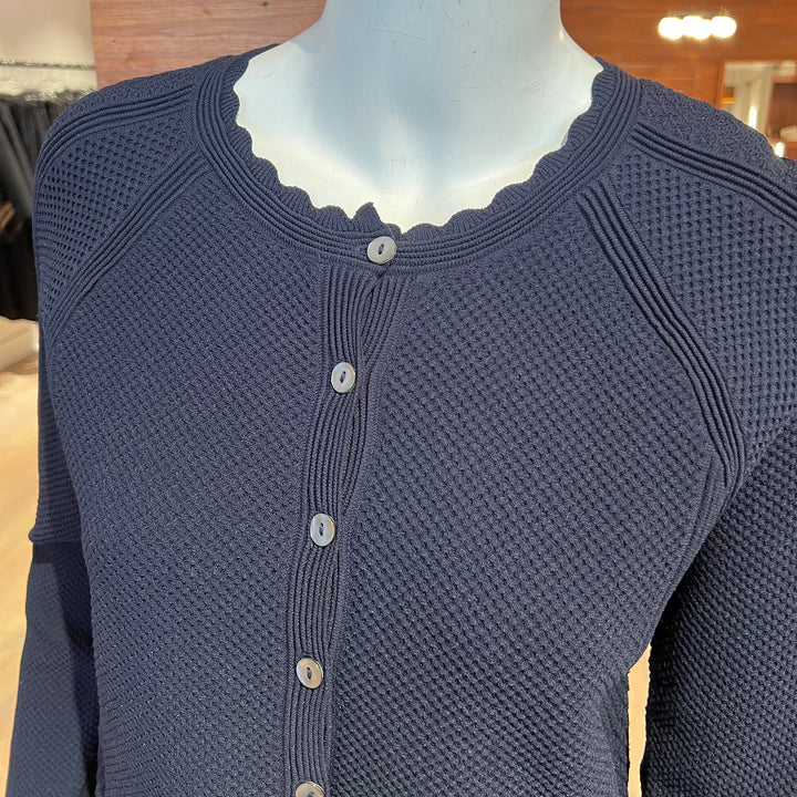 AUTUMN CASHMERE MIXED STITCH MESH CARDIGAN