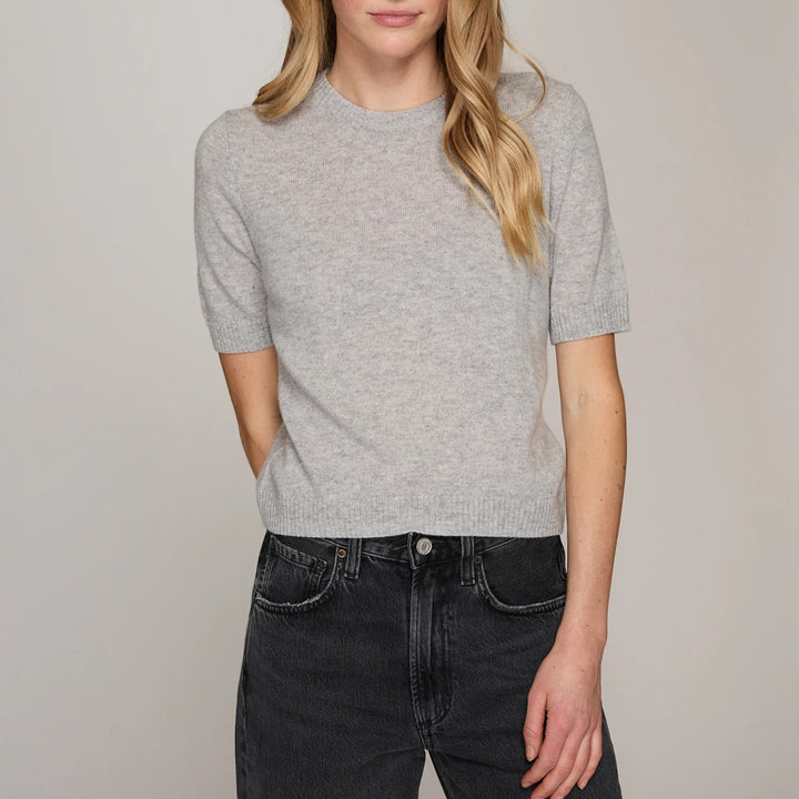 AUTUMN CASHMERE CROPPED SHORT SLEEVE CREWNECK
