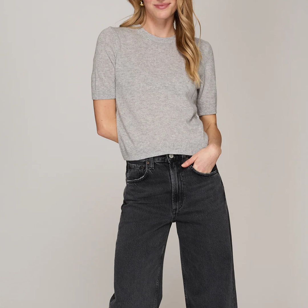 AUTUMN CASHMERE CROPPED SHORT SLEEVE CREWNECK