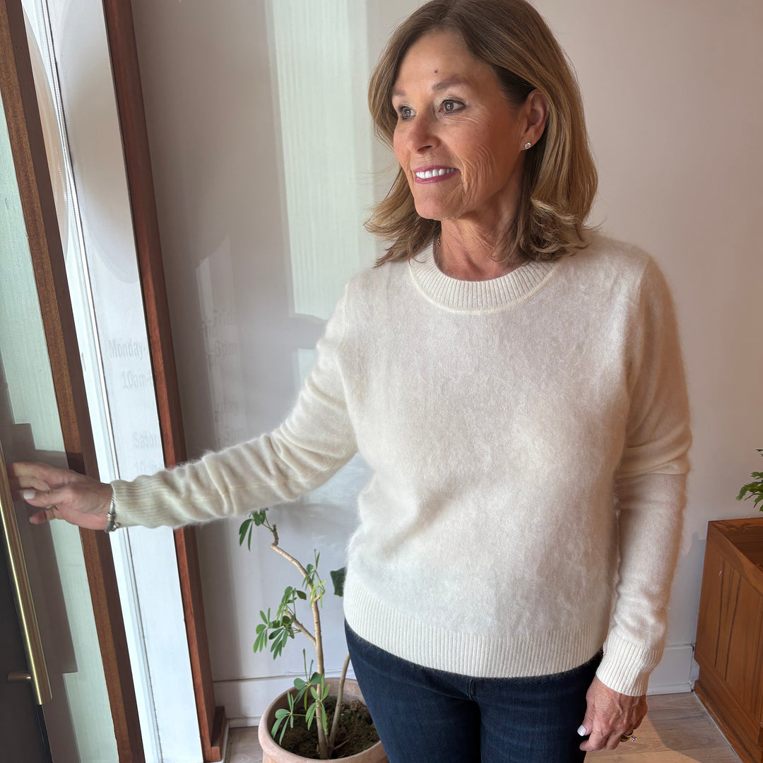 AUTUMN CASHMERE SOLID BRUSHED CREW