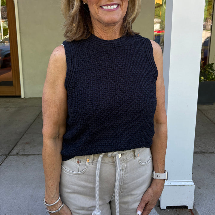 AUTUMN CASHMERE TEXTURE STITCH TANK