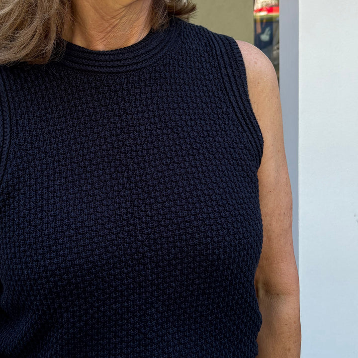 AUTUMN CASHMERE TEXTURE STITCH TANK