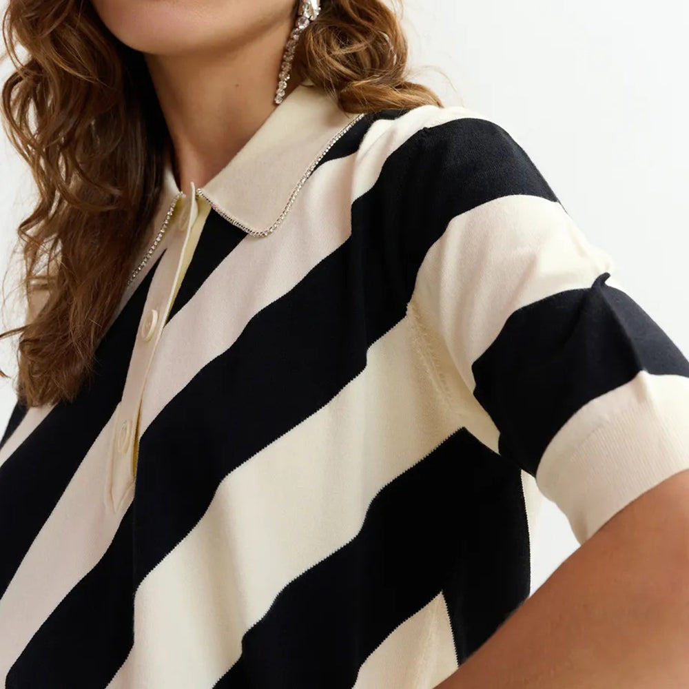 ESSENTIEL ANTWERP JORAM STRIPED KNIT POLO
