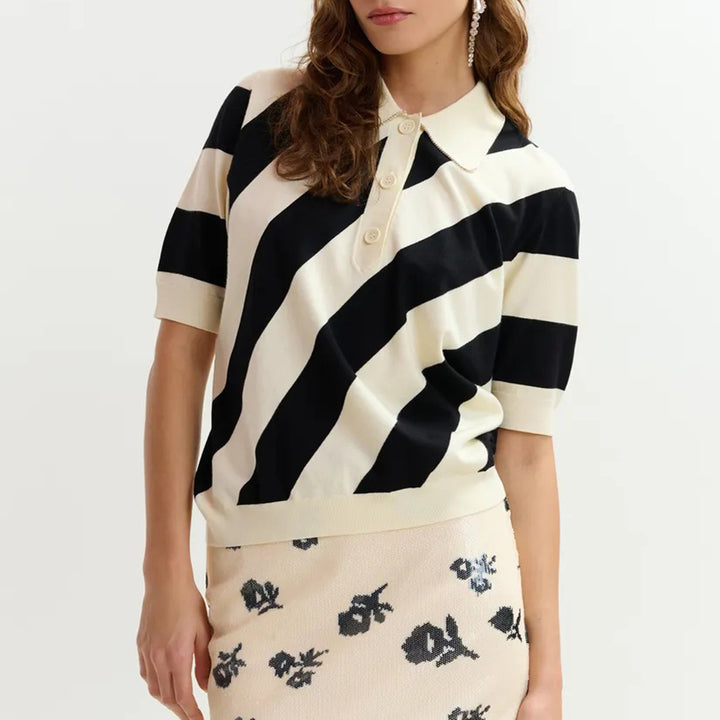 ESSENTIEL ANTWERP JORAM STRIPED KNIT POLO
