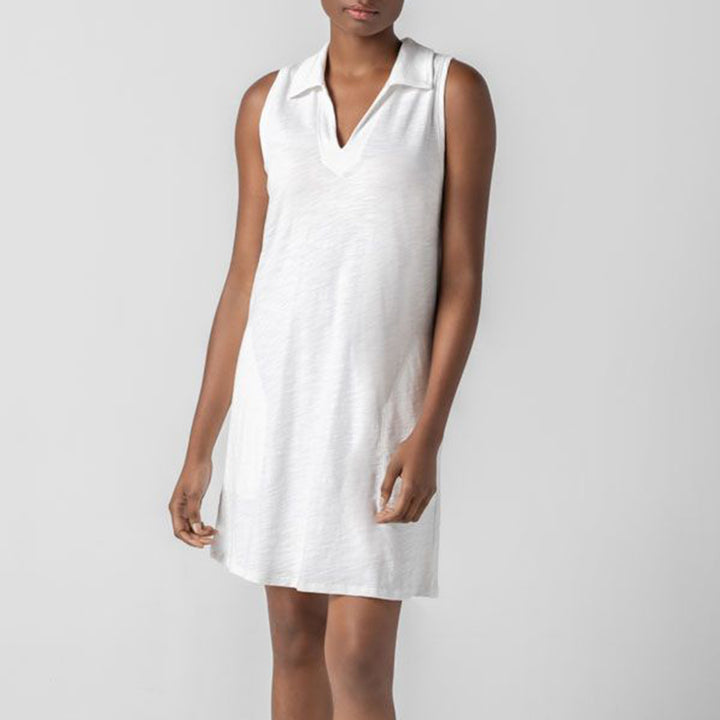 LILLA P SLEEVELESS COLLARED DRESS