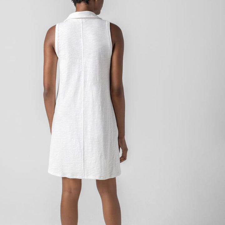LILLA P SLEEVELESS COLLARED DRESS