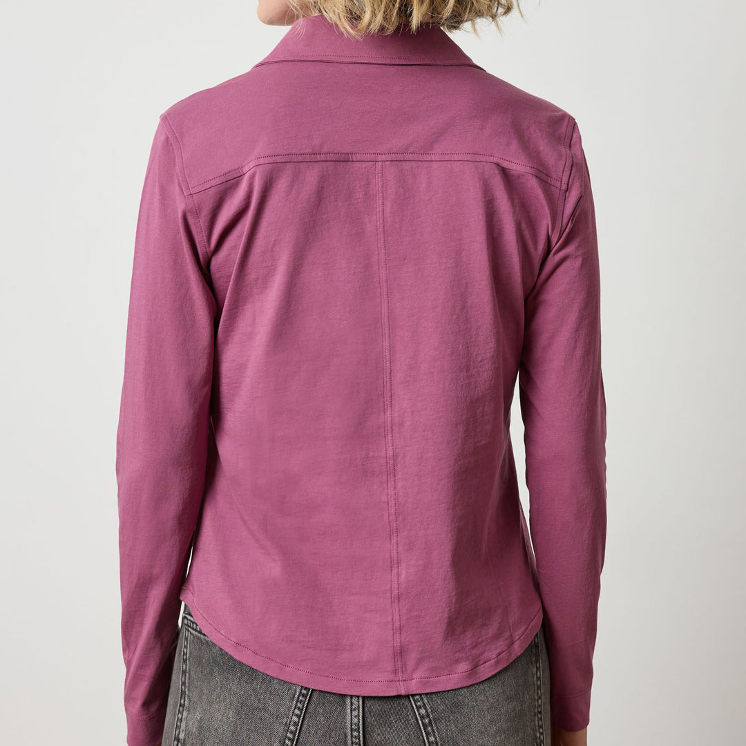 LILLA P SPLIT NECK BUTTON DOWN