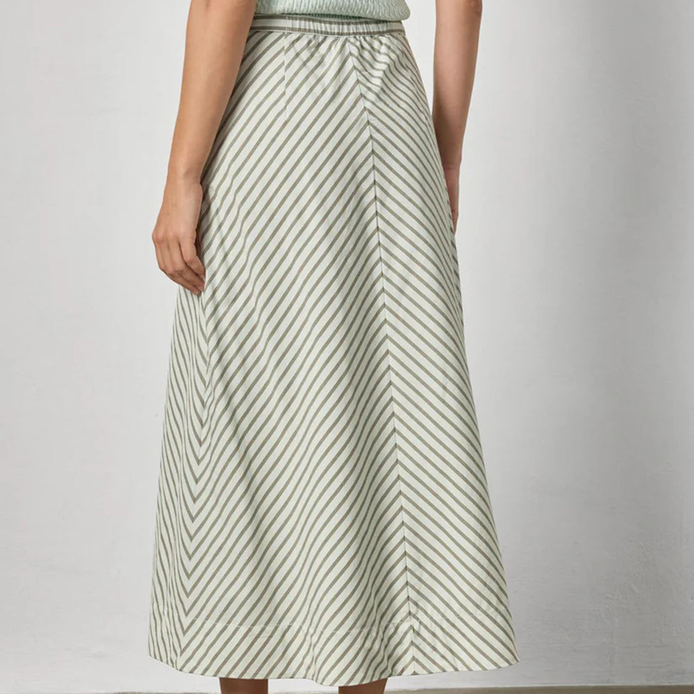LILLA P STRIPE MAXI SKIRT