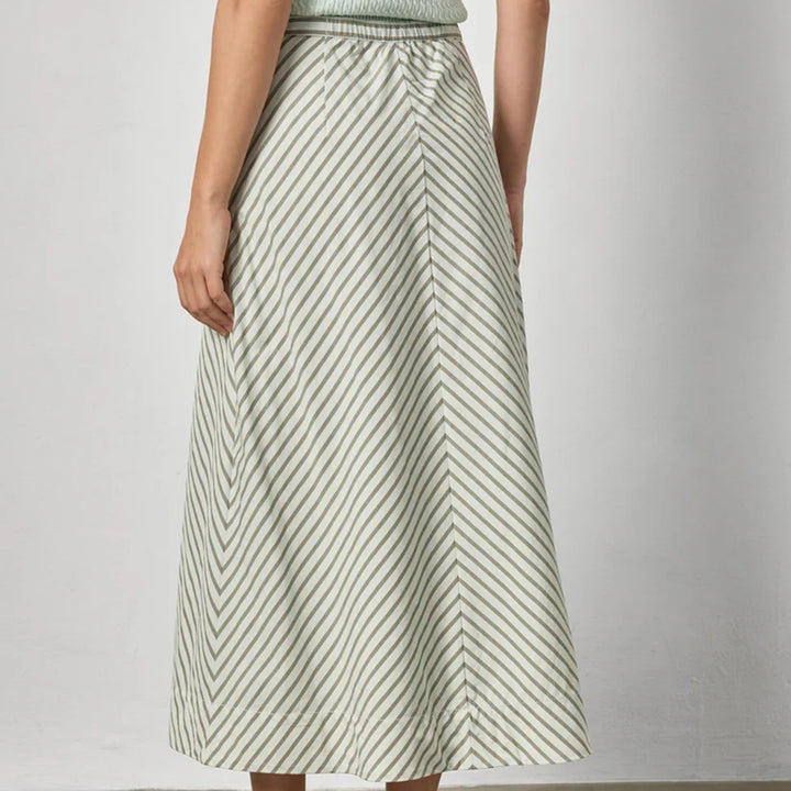 LILLA P STRIPE MAXI SKIRT