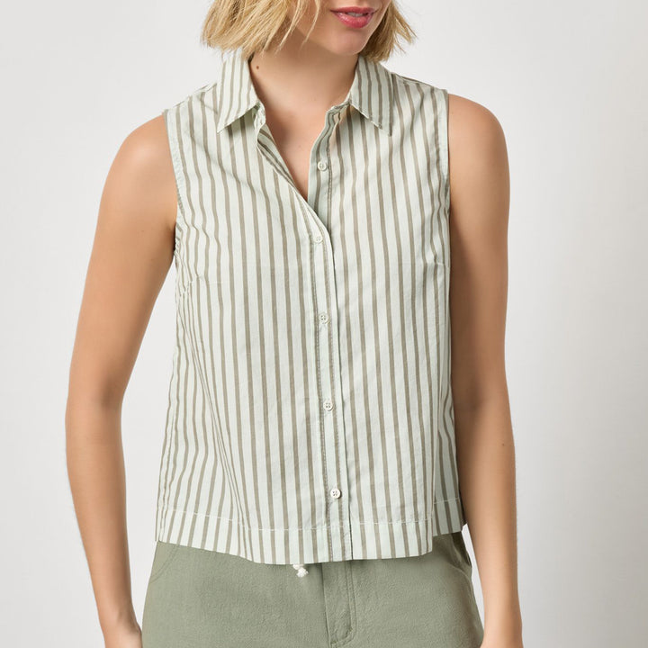 LILLA P STRIPE SLEEVELESS SHIRT