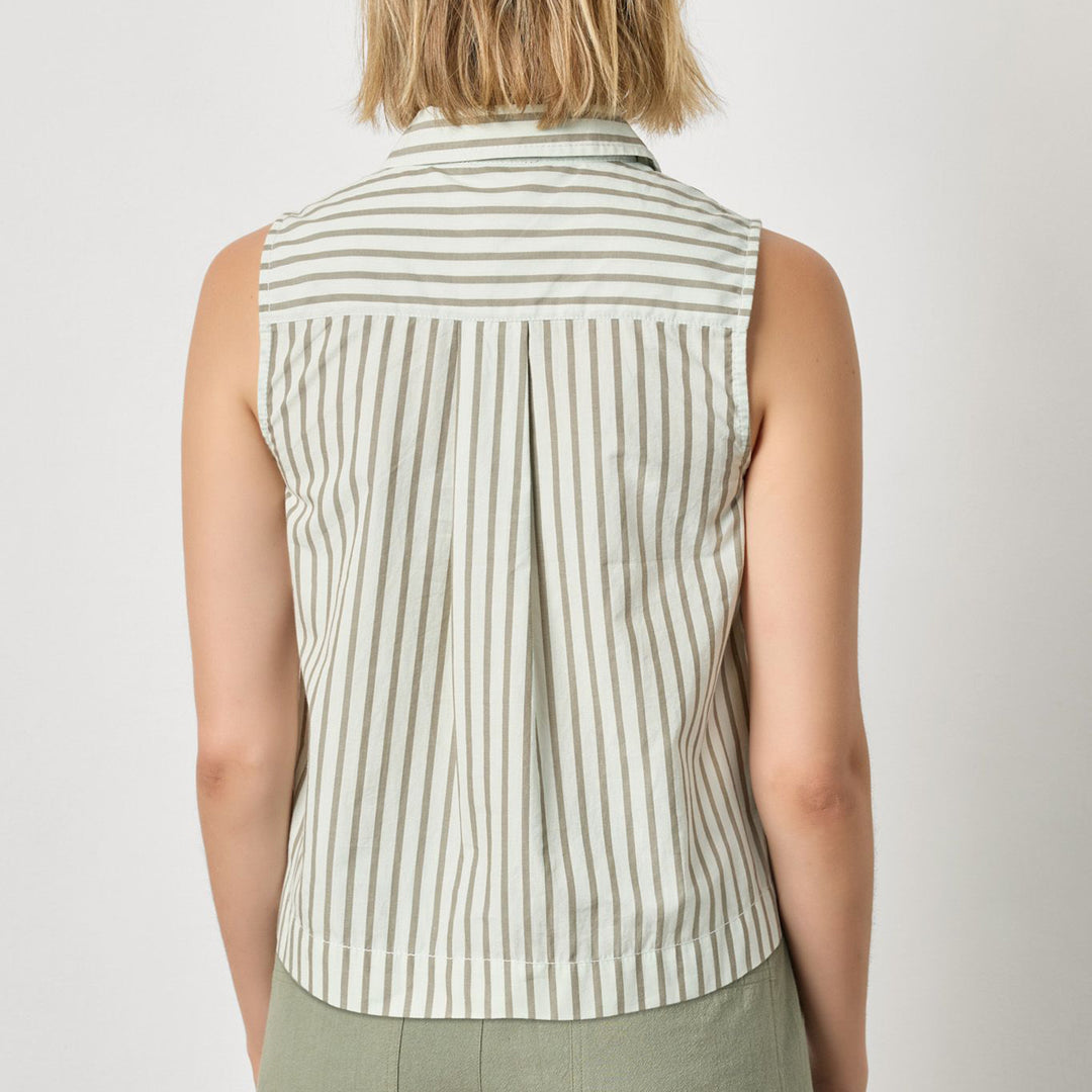 LILLA P STRIPE SLEEVELESS SHIRT