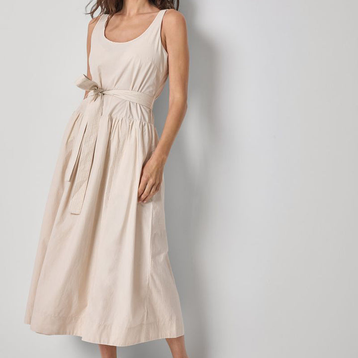 LILLA P POPLIN MAXI YOKE DRESS