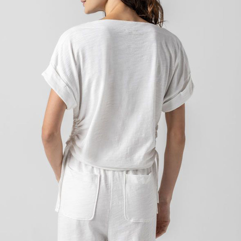 LILLA P RUCHED SIDE BOATNECK