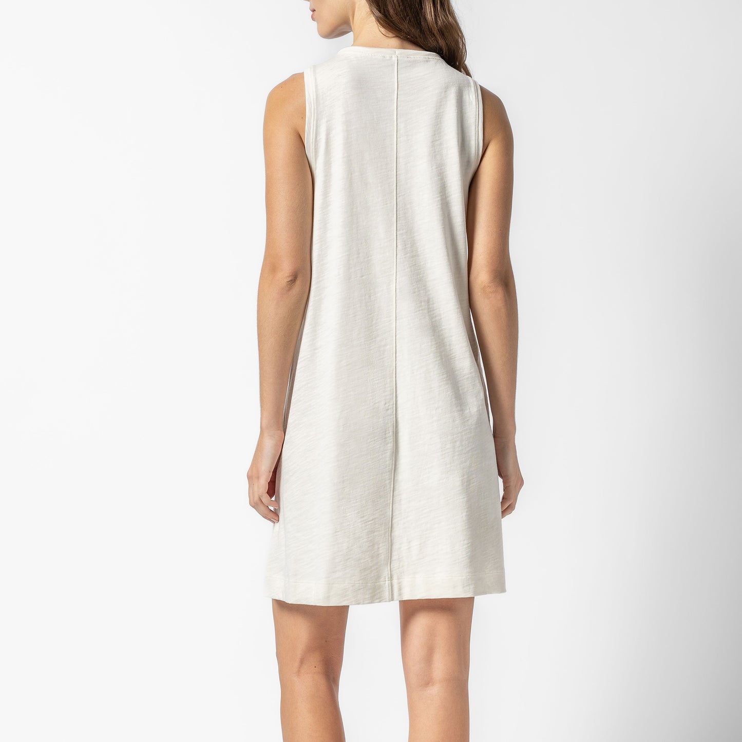 LILLA P SPLITNECK SLEEVELESS DRESS