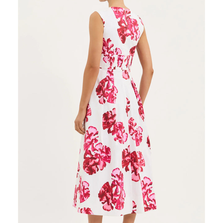 REBECCA VALLANCE DAMASK ROSE MIDI DRESS