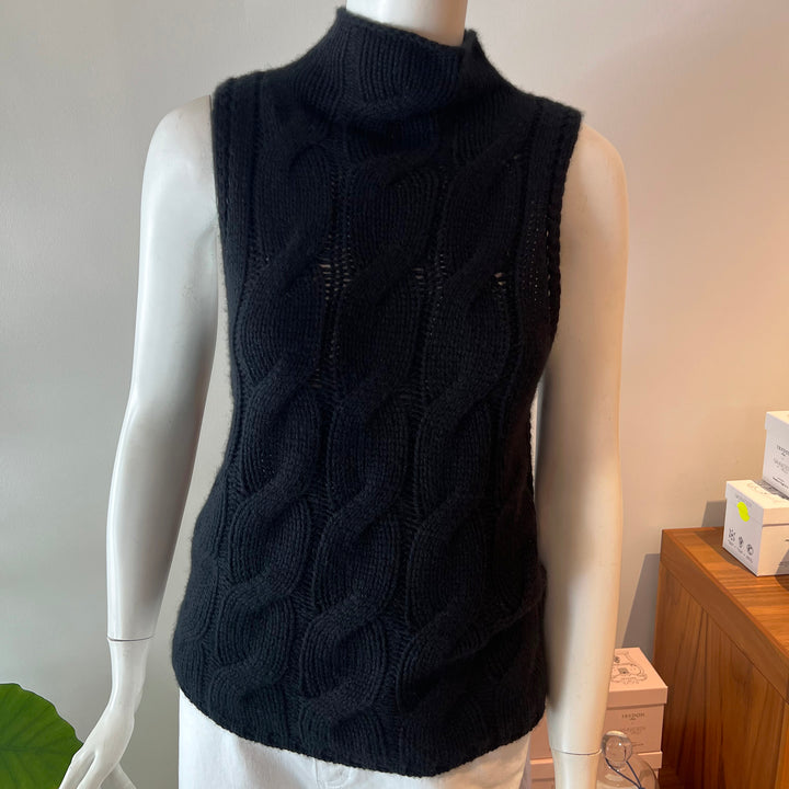SABLYN SLEEVELESS CABLE TURTLENECK