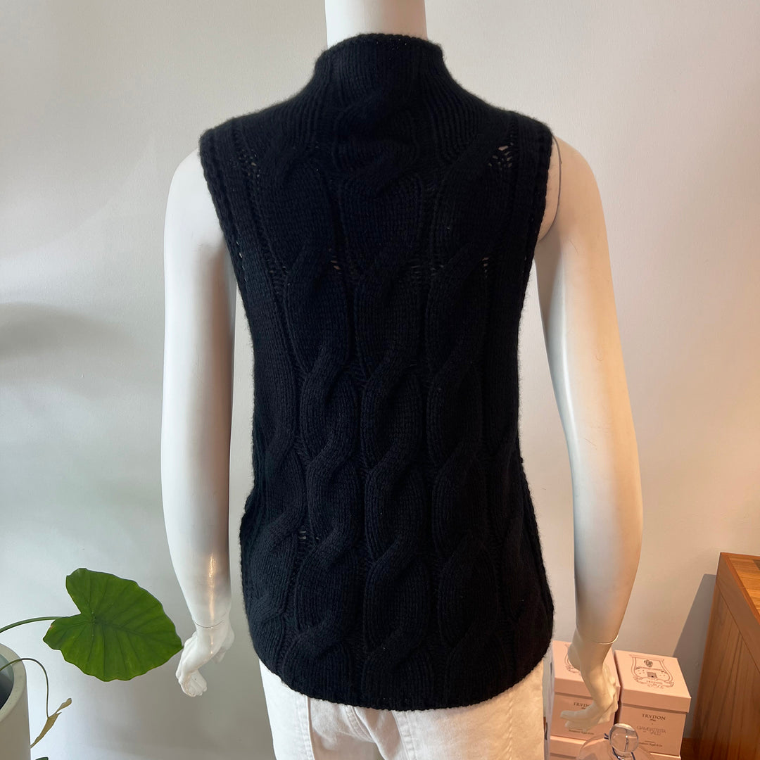SABLYN SLEEVELESS CABLE TURTLENECK