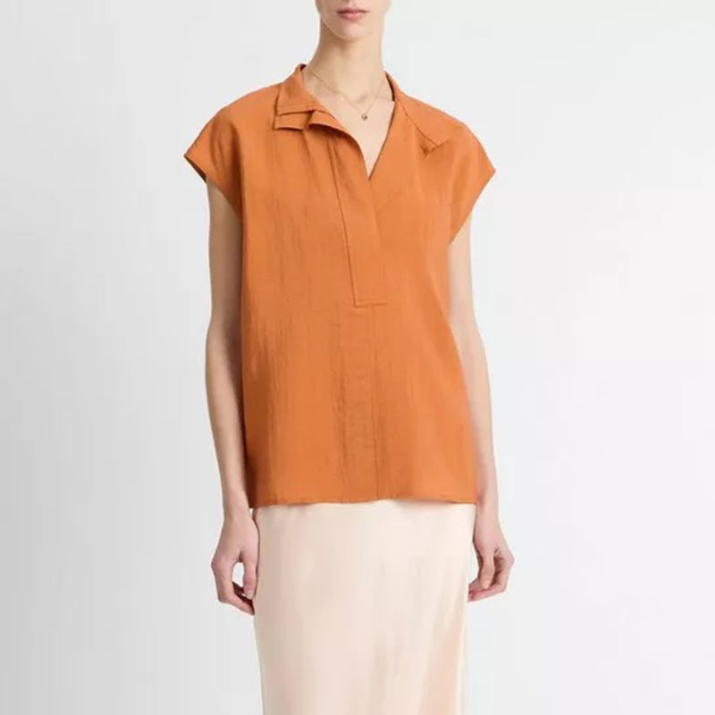 VINCE CAP SLEEVE BLOUSE
