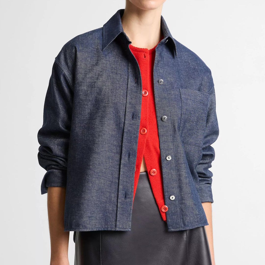 VINCE CROPPED LONG SLEEVE SHIRT