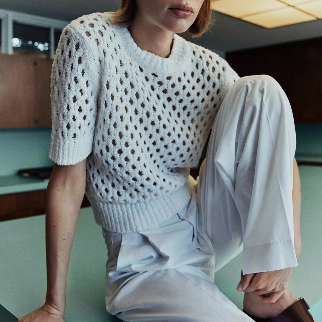 VINCE HONEYCOMB BOXY TEE