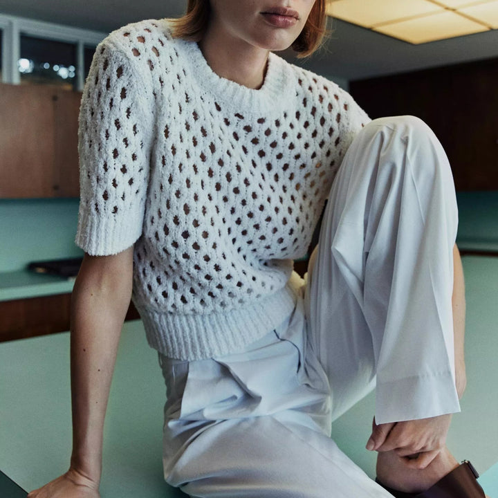 VINCE HONEYCOMB BOXY TEE