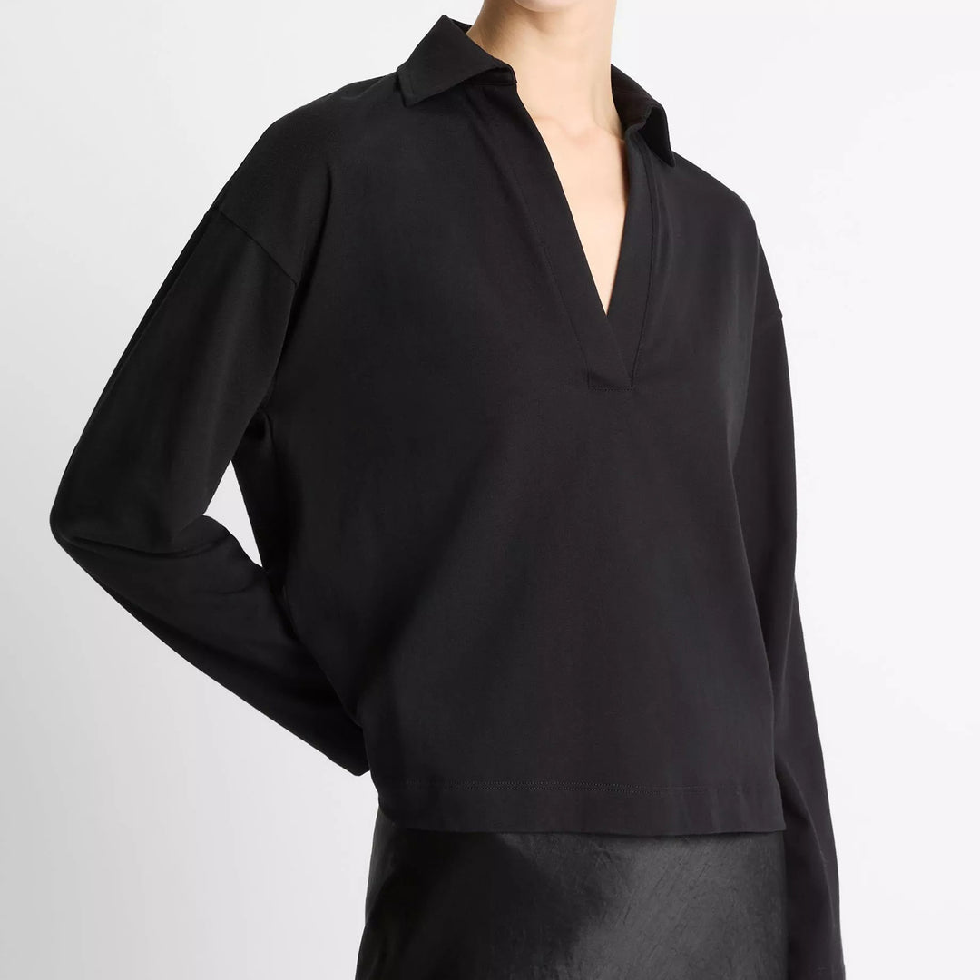 VINCE EASY LONG SLEEVE POLO
