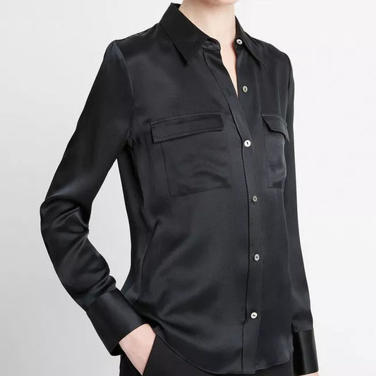 VINCE LONG SLEEVE BLOUSE W/ POCKET