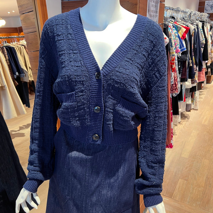 WHITE & WARREN BOUCLE CARDIGAN