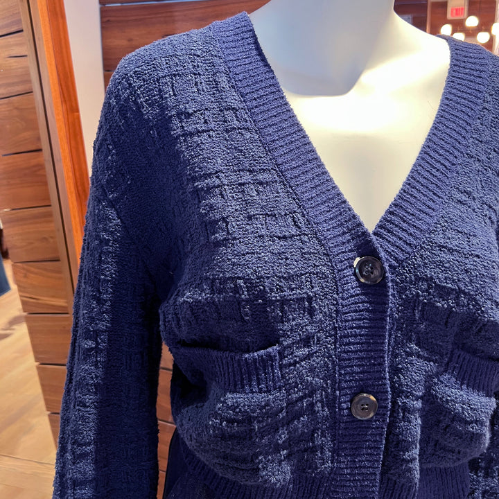 WHITE & WARREN BOUCLE CARDIGAN