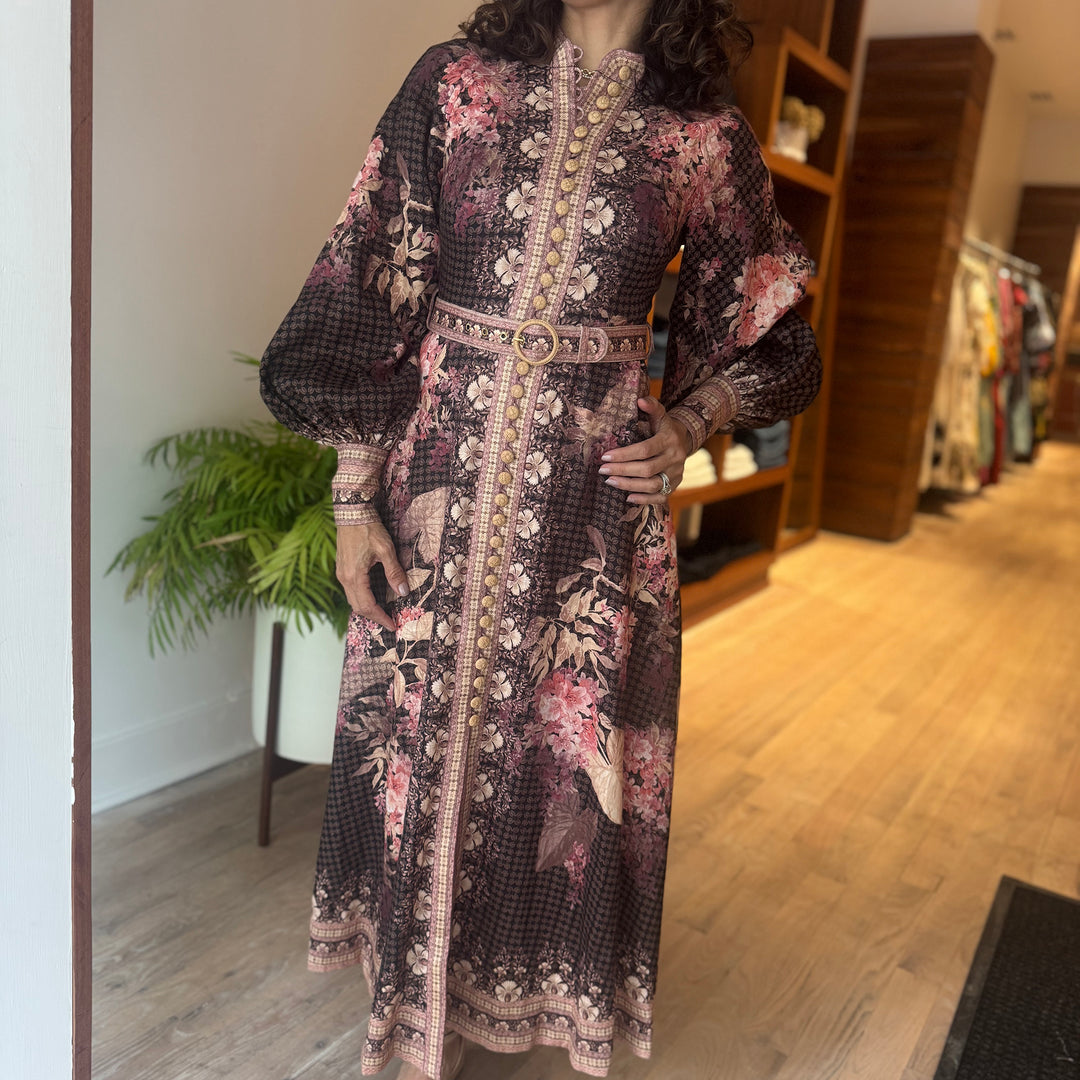 ZIMMERMANN BUTTON MIDI DRESS