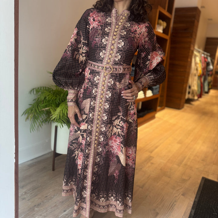 ZIMMERMANN BUTTON MIDI DRESS