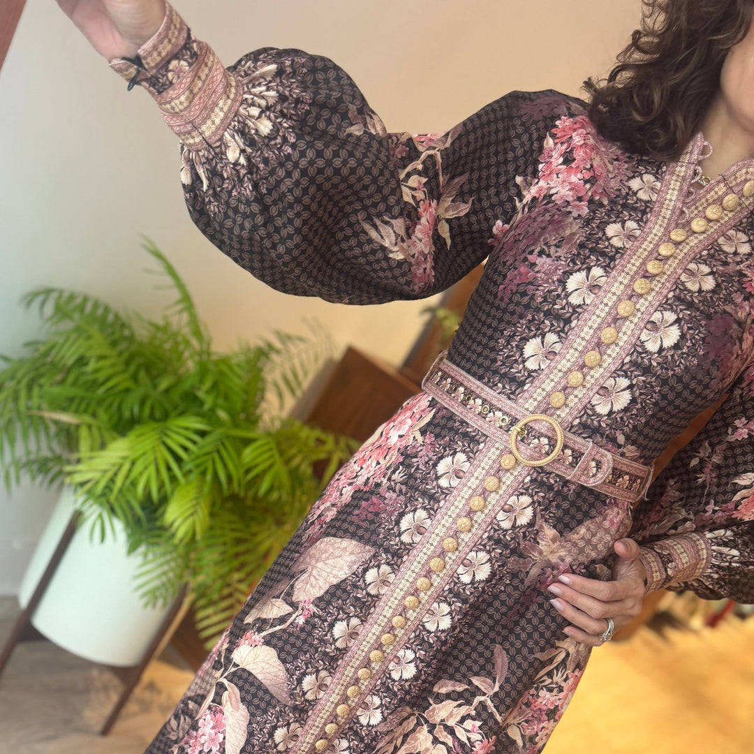 ZIMMERMANN BUTTON MIDI DRESS