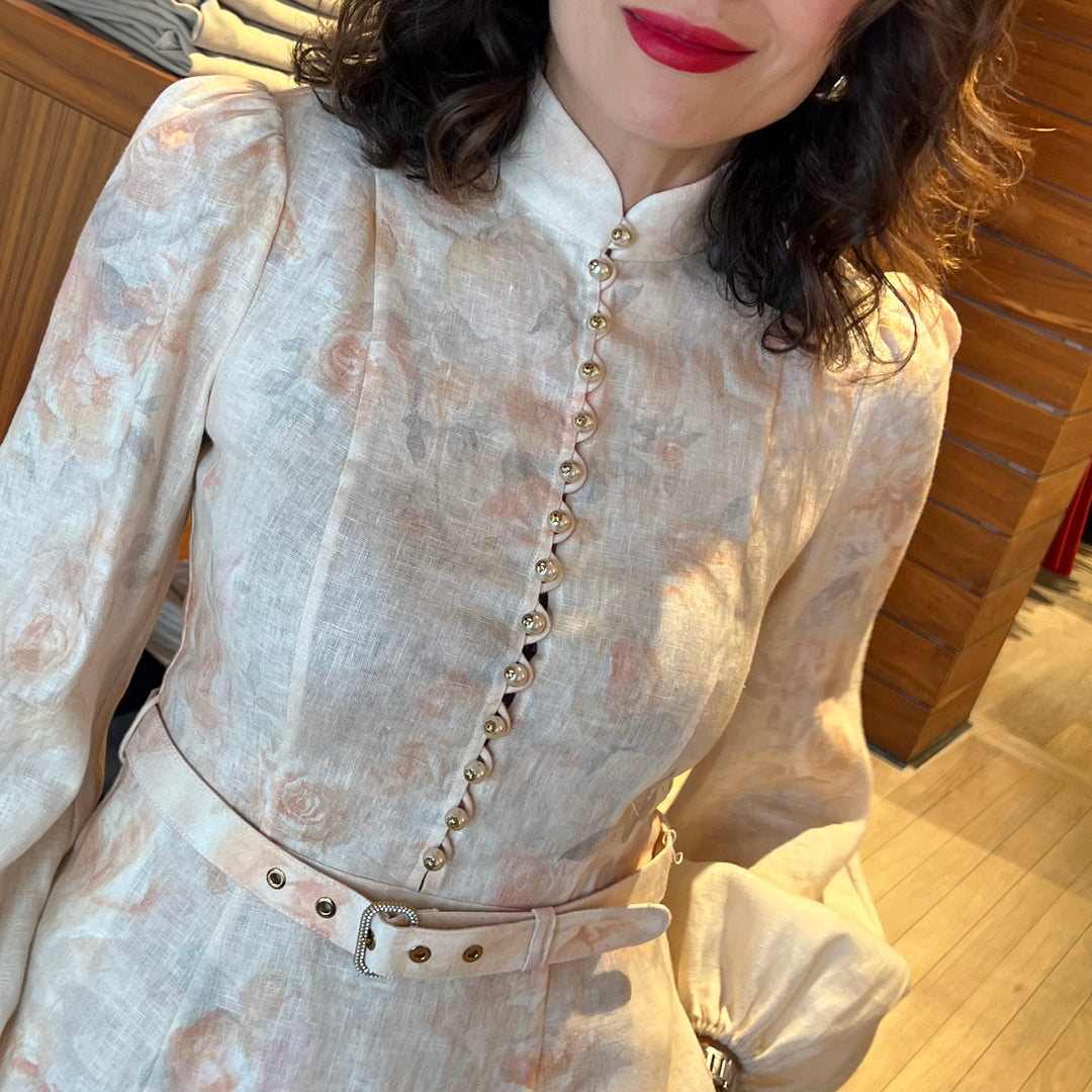 ZIMMERMANN CRUSH BUTTONED MIDI DRESS