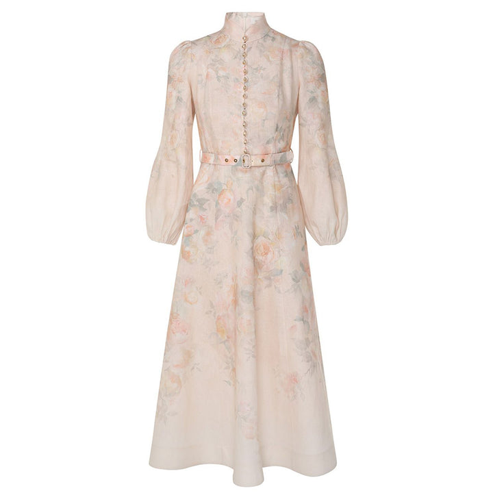 ZIMMERMANN CRUSH BUTTONED MIDI DRESS