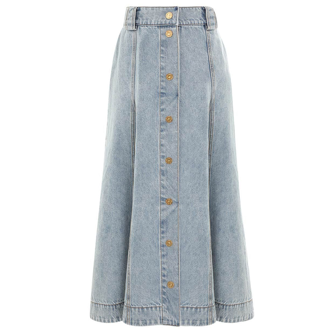 ZIMMERMANN DENIM FLARE SKIRT