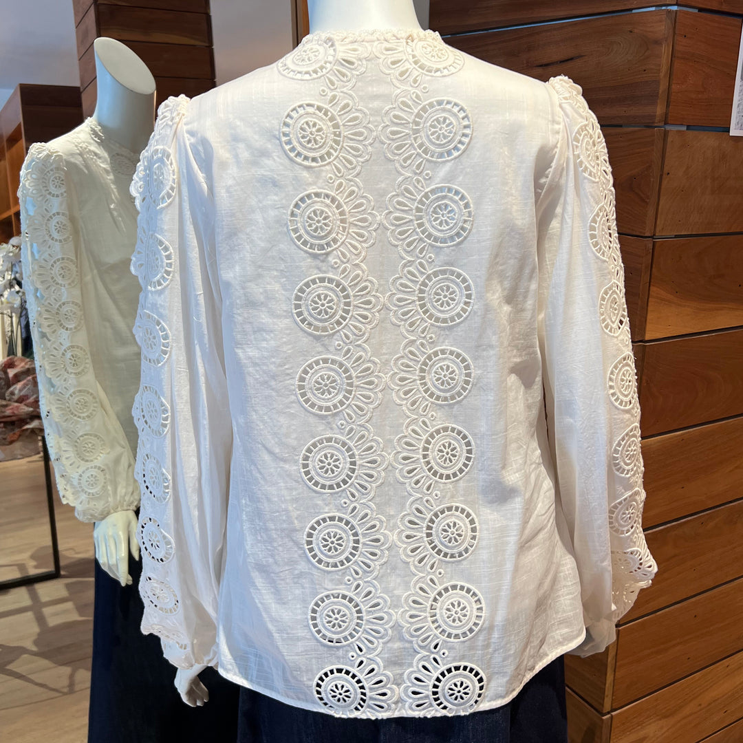 ZIMMERMANN LUCKY EMBROIDERED BLOUSE