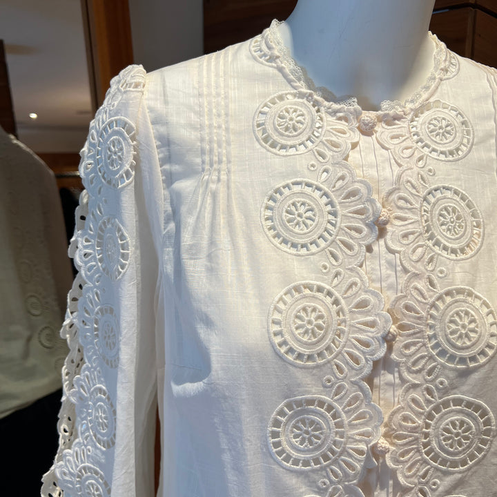 ZIMMERMANN LUCKY EMBROIDERED BLOUSE