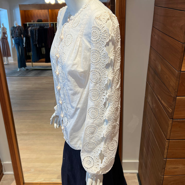 ZIMMERMANN LUCKY EMBROIDERED BLOUSE