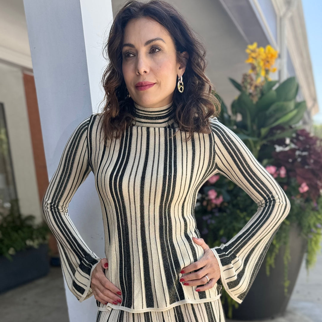ZIMMERMANN METALLIC KNIT TOP